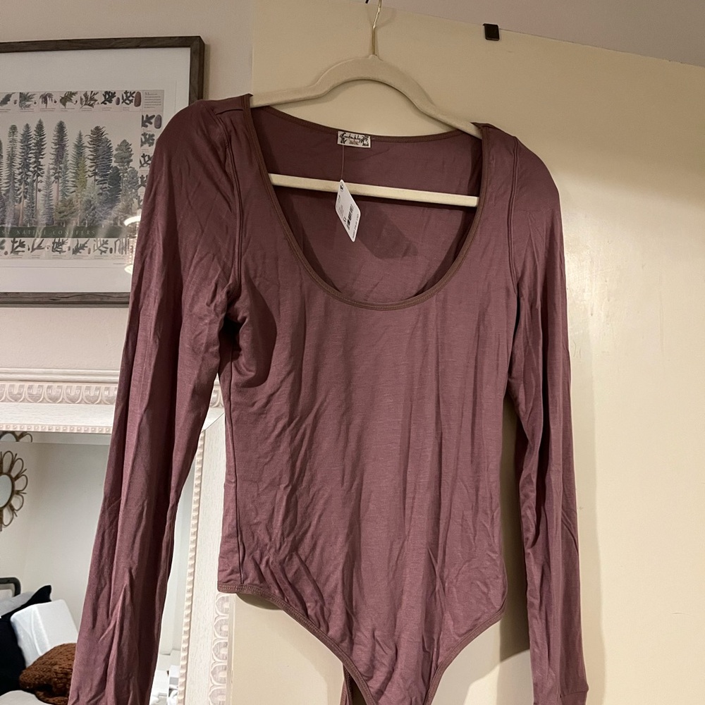 Women's Mauve Long Sleeve Bodysuit
